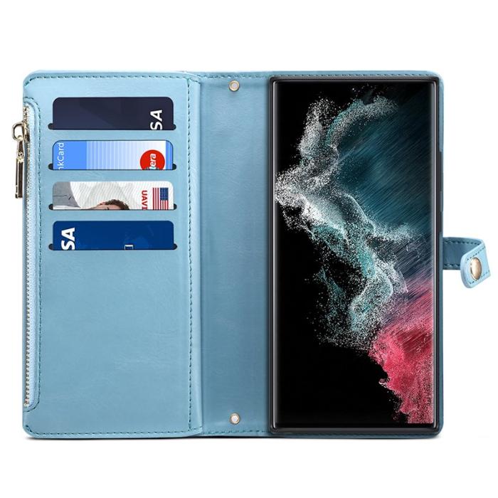 ESEBLE - ESEBLE Samsung Galaxy S24 Ultra Fodral Äkta läder - Blå