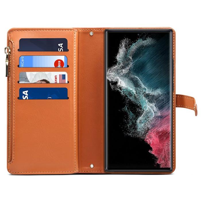 ESEBLE - ESEBLE Samsung Galaxy S24 Ultra Fodral Äkta läder - Brun