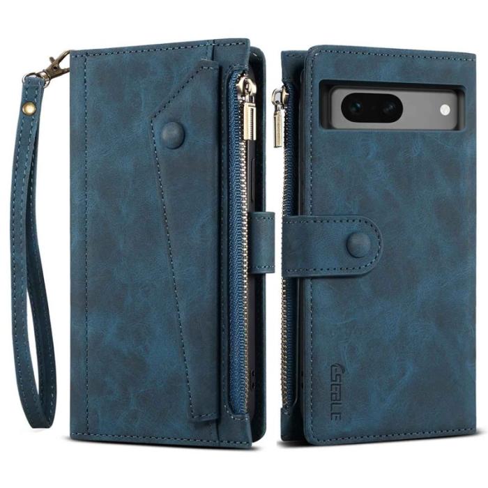 ESEBLE - ESEBLE Star Series Fodral för Google Pixel 7a - Äkta läder - Blå