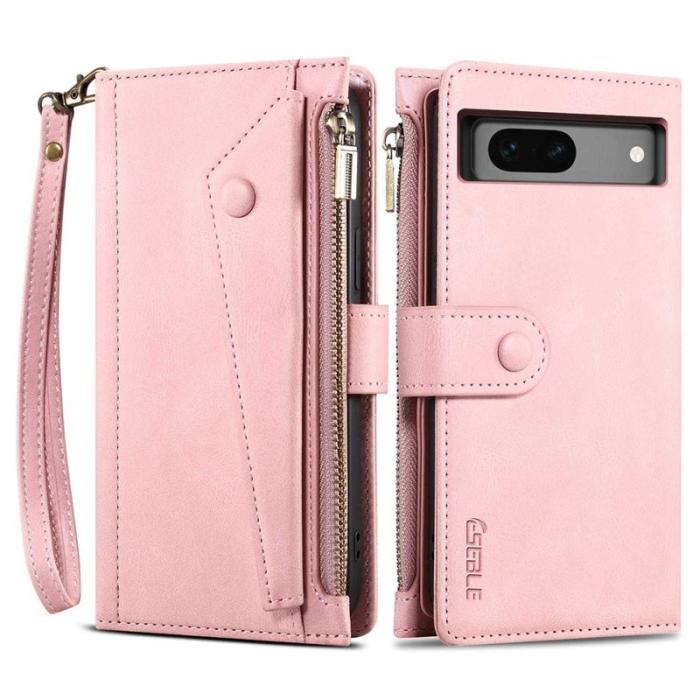 ESEBLE - ESEBLE Star Series Fodral för Google Pixel 7a - Äkta läder - Roséguld