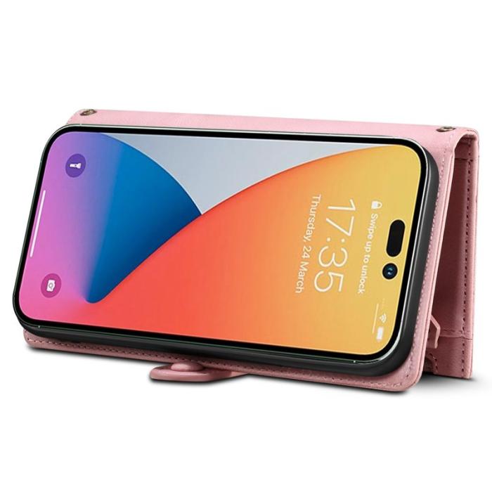 ESEBLE - ESEBLE Star Series iPhone 16 Fodral Zipper Wallet Äkta läder - Roséguld