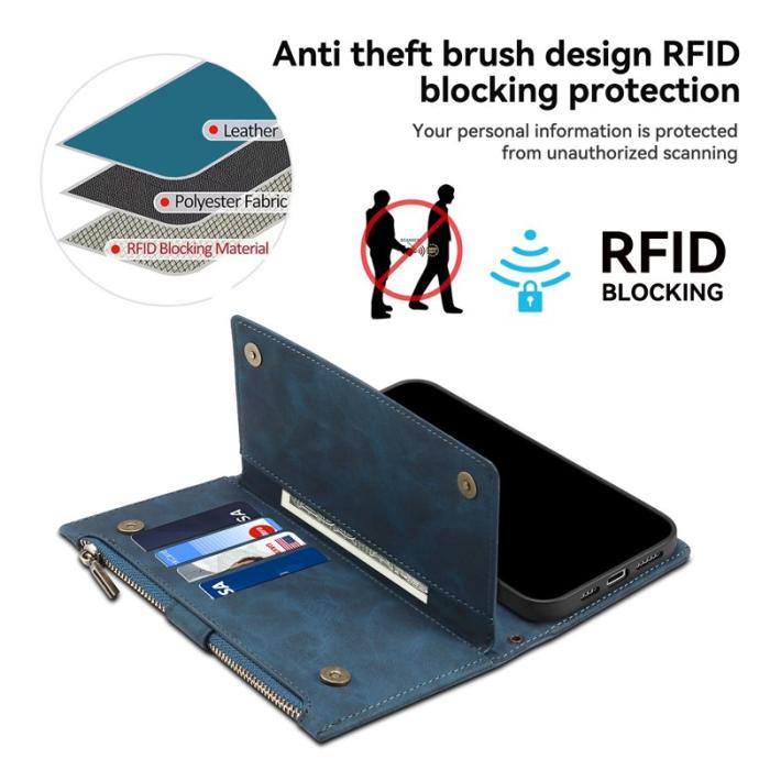 ESEBLE - ESEBLE Star Series Samsung Galaxy A55 5G Fodral - Äkta läder - Blå