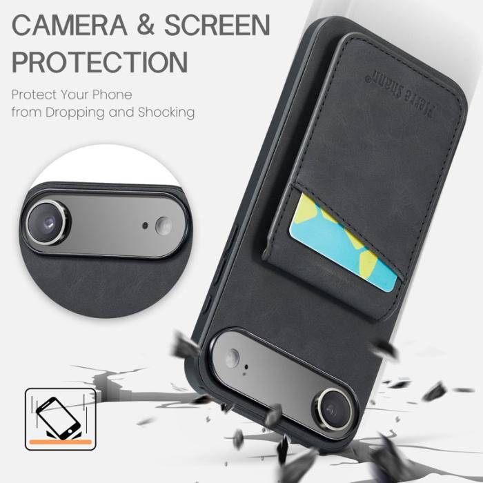 FIERRE SHANN - FIERRE SHANN 023 för iPhone Air Fodral Äkta läder - Svart