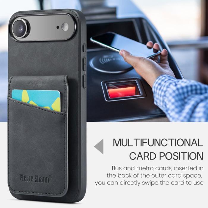 FIERRE SHANN - FIERRE SHANN 023 för iPhone Air Fodral Äkta läder - Svart