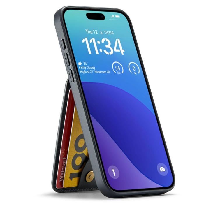 FIERRE SHANN - FIERRE SHANN 023 iPhone 16 Plus Fodral Äkta läder - Svart