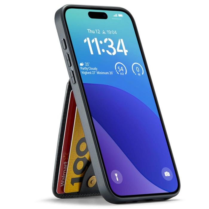 FIERRE SHANN - FIERRE SHANN 023 iPhone 16 Pro Fodral Äkta läder - Svart