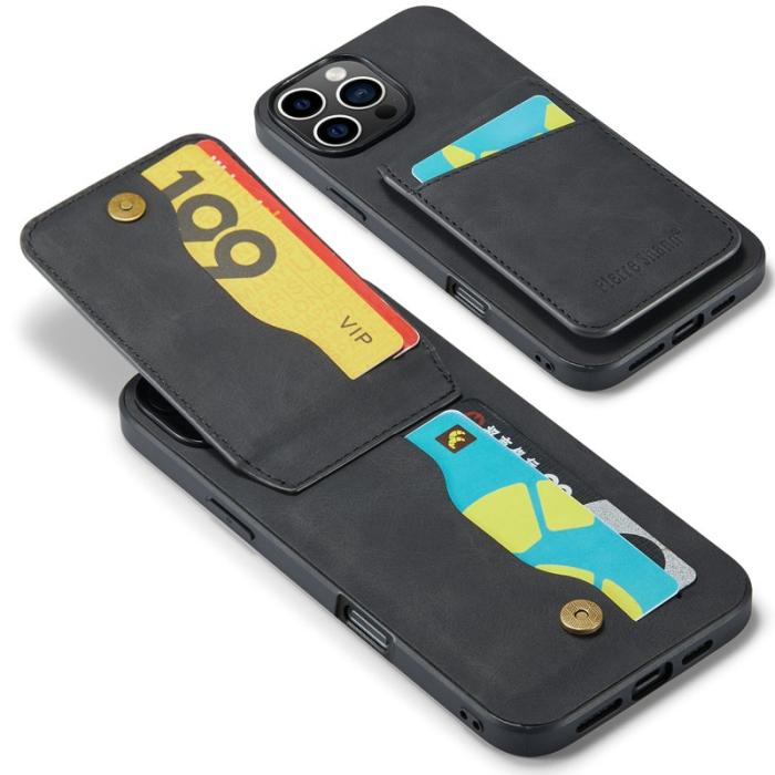 FIERRE SHANN - FIERRE SHANN 023 iPhone 16 Pro Fodral Äkta läder - Svart