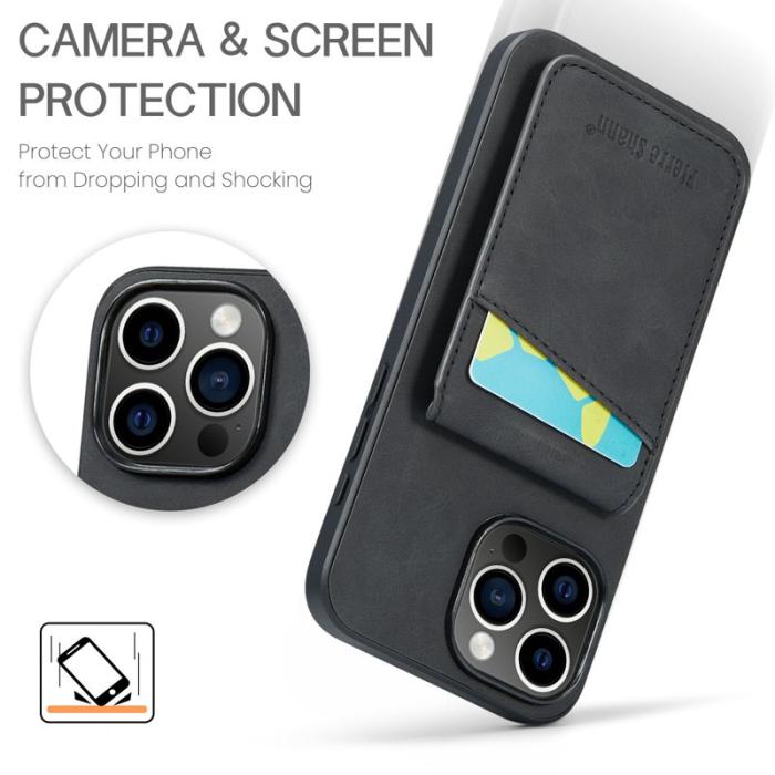 FIERRE SHANN - FIERRE SHANN 023 iPhone 16 Pro Fodral Äkta läder - Svart