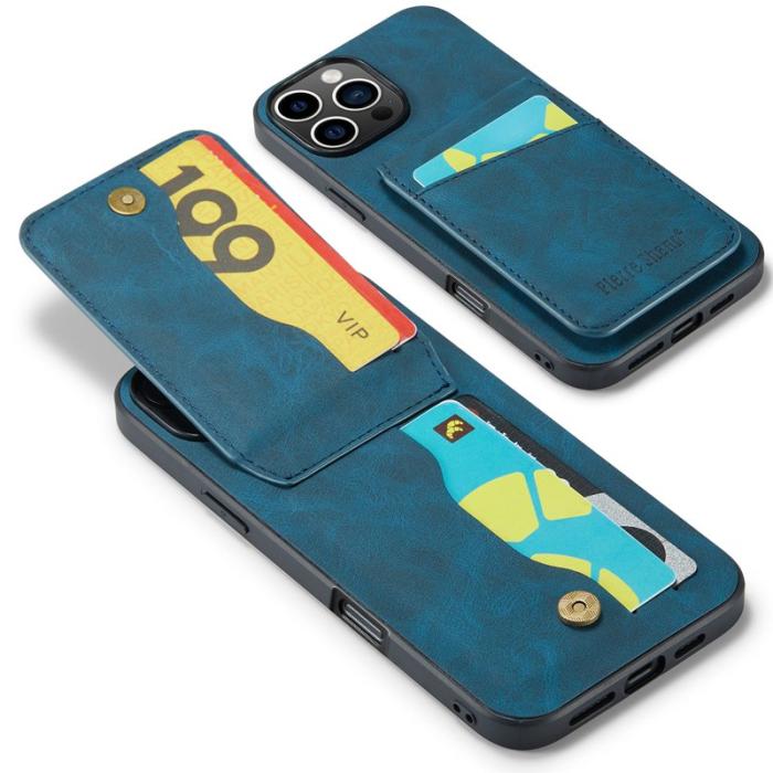 FIERRE SHANN - FIERRE SHANN 023 iPhone 16 Pro Max Fodral Äkta läder - Blå