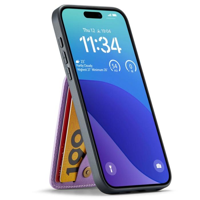 FIERRE SHANN - FIERRE SHANN 023 iPhone 16 Pro Max Fodral Äkta läder - Lila