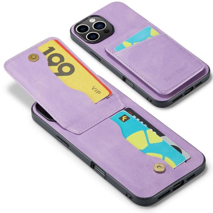 FIERRE SHANN - FIERRE SHANN 023 iPhone 16 Pro Max Fodral Äkta läder - Lila