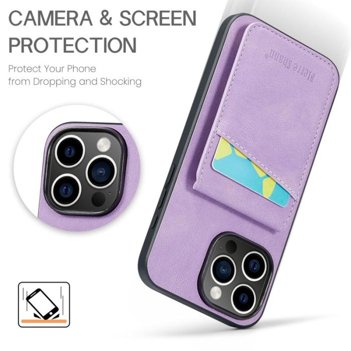 FIERRE SHANN - FIERRE SHANN 023 iPhone 16 Pro Max Fodral Äkta läder - Lila