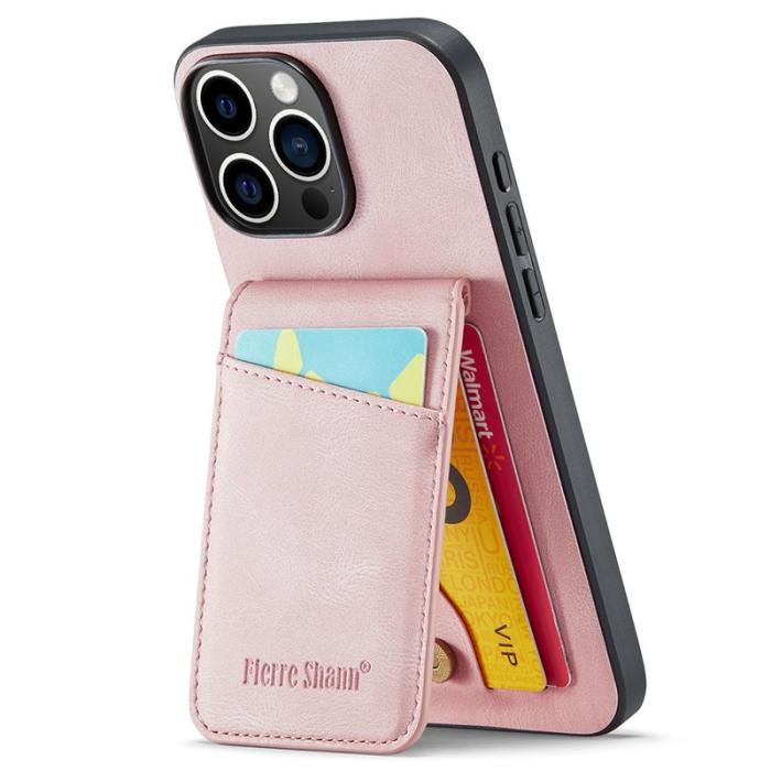FIERRE SHANN - FIERRE SHANN 023 iPhone 16 Pro Max Fodral Äkta läder - Rosa