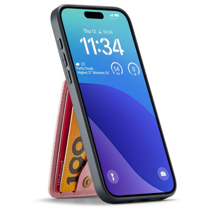 FIERRE SHANN - FIERRE SHANN 023 iPhone 16 Pro Max Fodral Äkta läder - Rosa