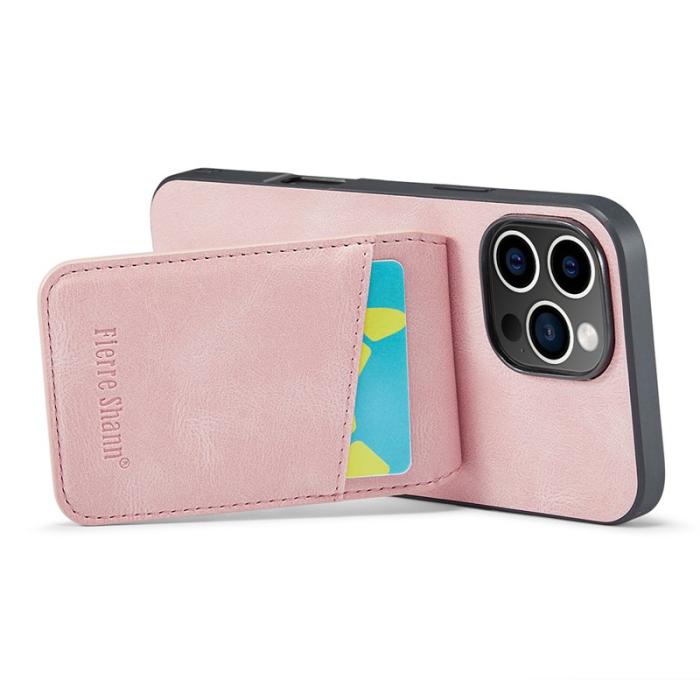 FIERRE SHANN - FIERRE SHANN 023 iPhone 16 Pro Max Fodral Äkta läder - Rosa