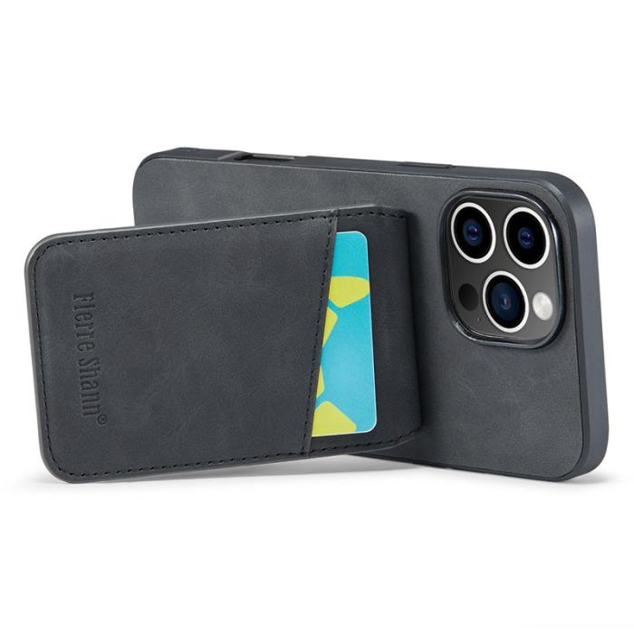 FIERRE SHANN - FIERRE SHANN 023 iPhone 16 Pro Max Fodral Äkta läder - Svart