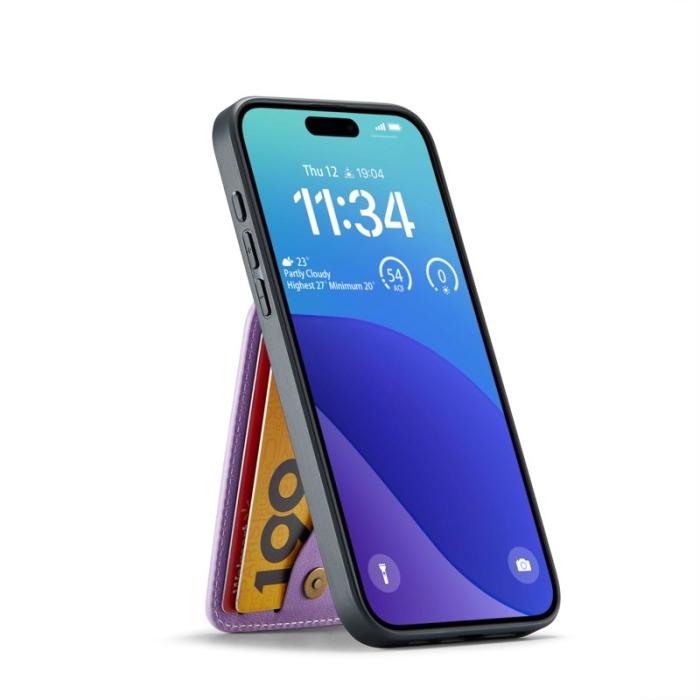 FIERRE SHANN - FIERRE SHANN 023 iPhone 17 Fodral Äkta läder - Lila