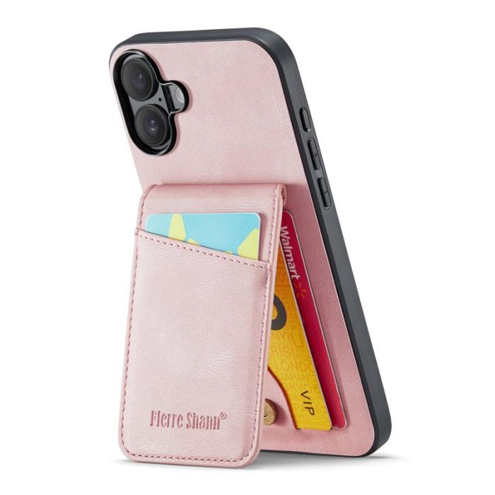 FIERRE SHANN - FIERRE SHANN 023 iPhone 17 Fodral Äkta läder - Pink