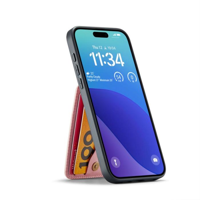 FIERRE SHANN - FIERRE SHANN 023 iPhone 17 Fodral Äkta läder - Pink