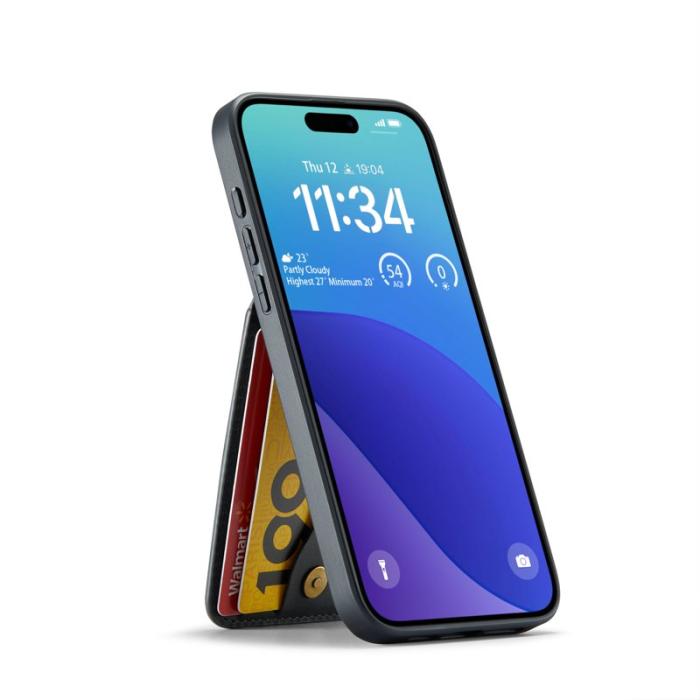 FIERRE SHANN - FIERRE SHANN 023 iPhone 17 Fodral Äkta läder - Svart