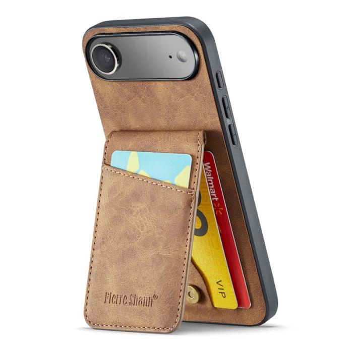 FIERRE SHANN - FIERRE SHANN 023 iPhone Air Fodral Äkta läder - Brun