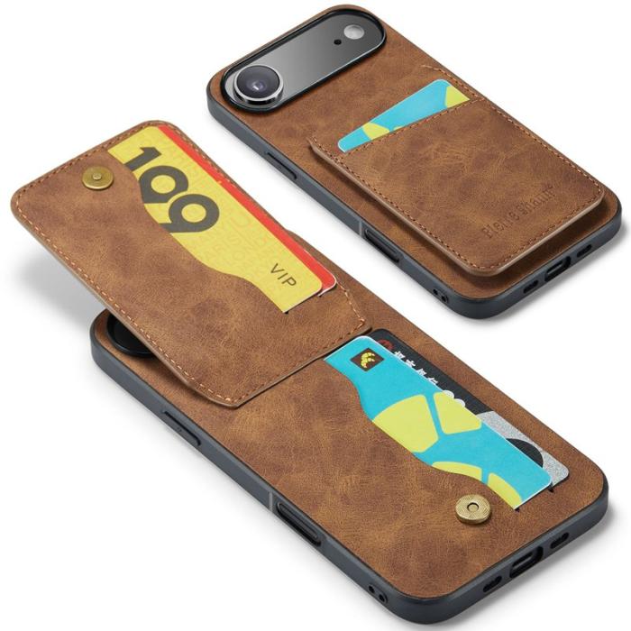 FIERRE SHANN - FIERRE SHANN 023 iPhone Air Fodral Äkta läder - Brun