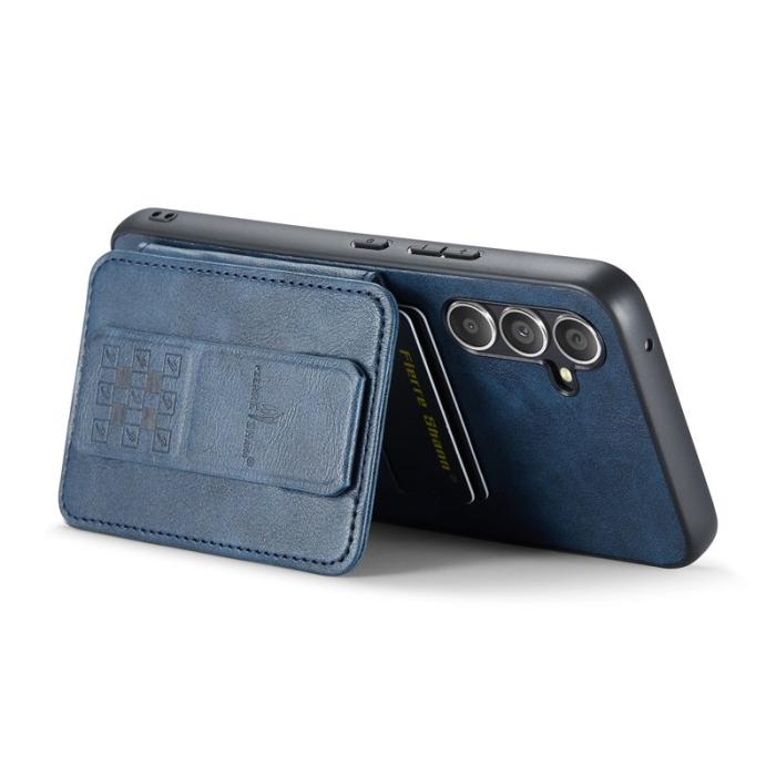 FIERRE SHANN - FIERRE SHANN 024 Fodral för Samsung Galaxy S24 FE - Äkta läder - Blå