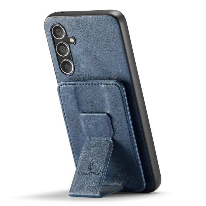 FIERRE SHANN - FIERRE SHANN 024 Fodral för Samsung Galaxy S24 FE - Äkta läder - Blå