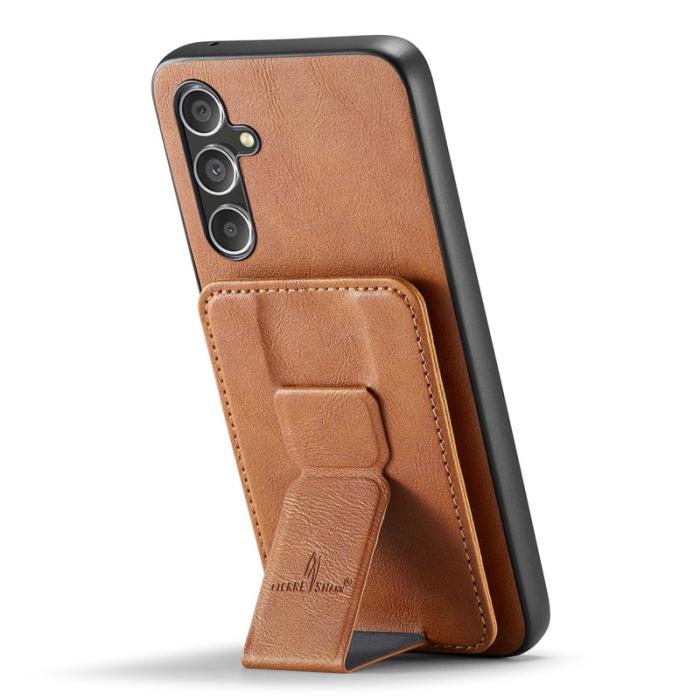 FIERRE SHANN - FIERRE SHANN 024 Fodral för Samsung Galaxy S24 FE - Äkta läder - Brun