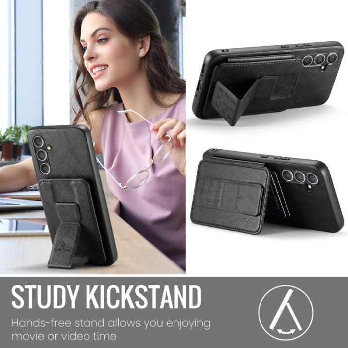 FIERRE SHANN - FIERRE SHANN 024 Fodral för Samsung Galaxy S24 FE - Äkta läder - Svart