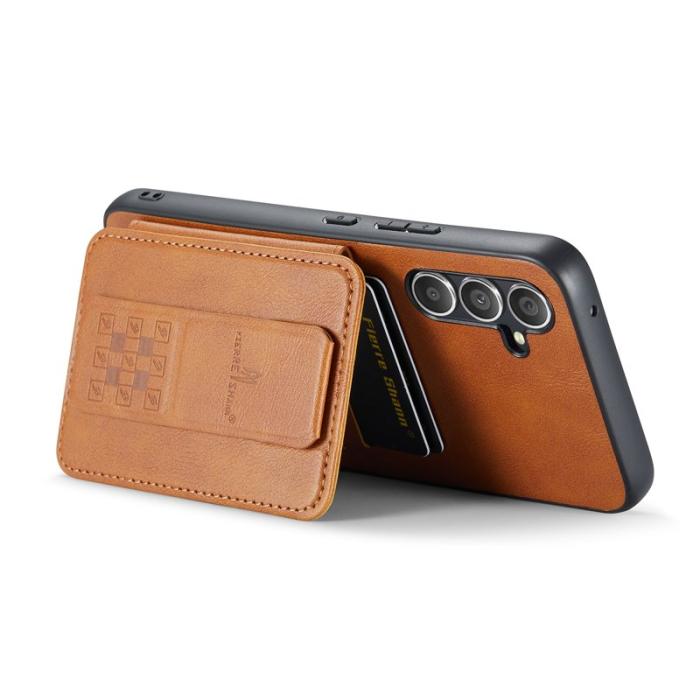 FIERRE SHANN - FIERRE SHANN 024 Fodral för Samsung Galaxy S25 Äkta läder - Brun