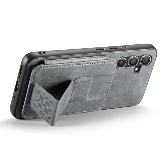 FIERRE SHANN - FIERRE SHANN 024 Fodral för Samsung Galaxy S25 - Äkta läder - Grå