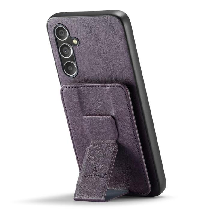 FIERRE SHANN - FIERRE SHANN 024 Fodral för Samsung Galaxy S25 Äkta läder - Lila