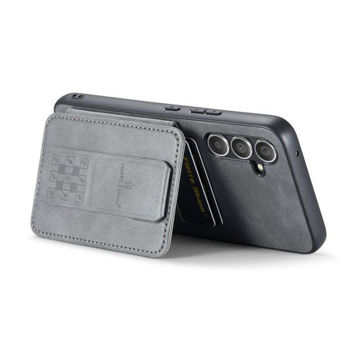 FIERRE SHANN - FIERRE SHANN 024 Fodral för Samsung Galaxy S25+ - Grå Äkta läder