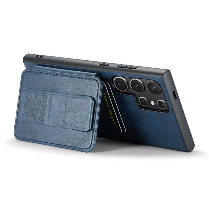 FIERRE SHANN - FIERRE SHANN 024 Fodral för Samsung Galaxy S25 Ultra - Äkta läder - Blå