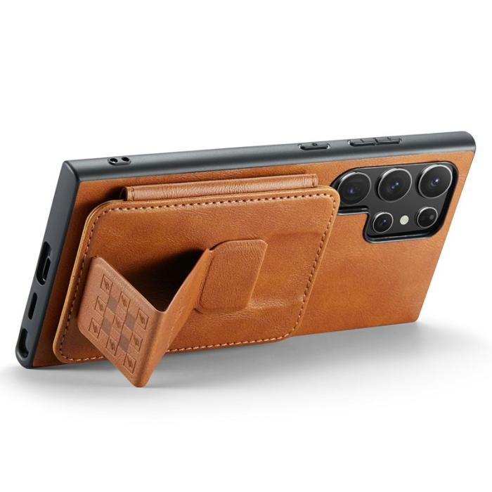 FIERRE SHANN - FIERRE SHANN 024 Fodral för Samsung Galaxy S25 Ultra - Äkta läder - Brun