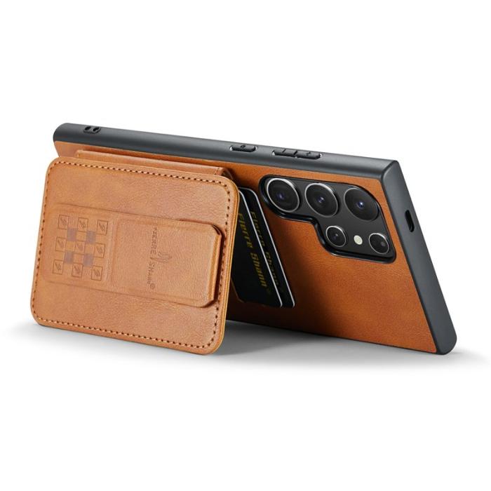 FIERRE SHANN - FIERRE SHANN 024 Fodral för Samsung Galaxy S25 Ultra - Äkta läder - Brun