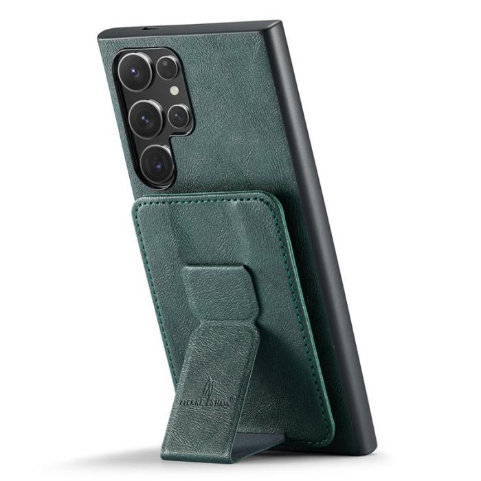 FIERRE SHANN - FIERRE SHANN 024 Fodral för Samsung Galaxy S25 Ultra - Äkta läder - Grön