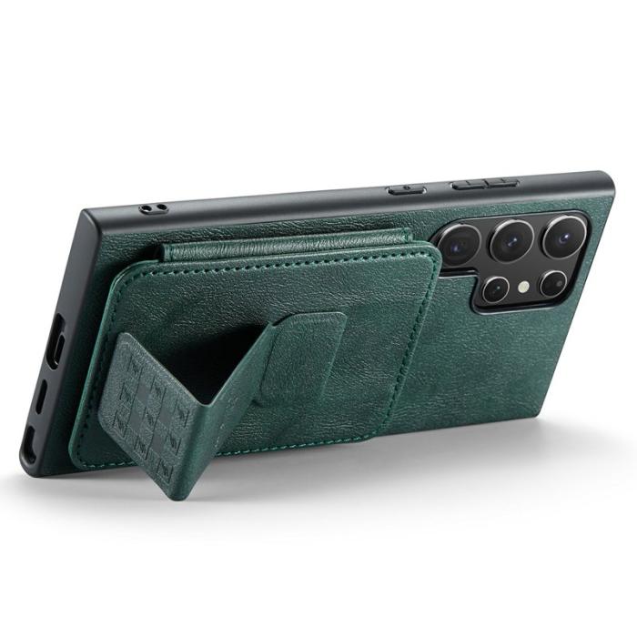 FIERRE SHANN - FIERRE SHANN 024 Fodral för Samsung Galaxy S25 Ultra - Äkta läder - Grön