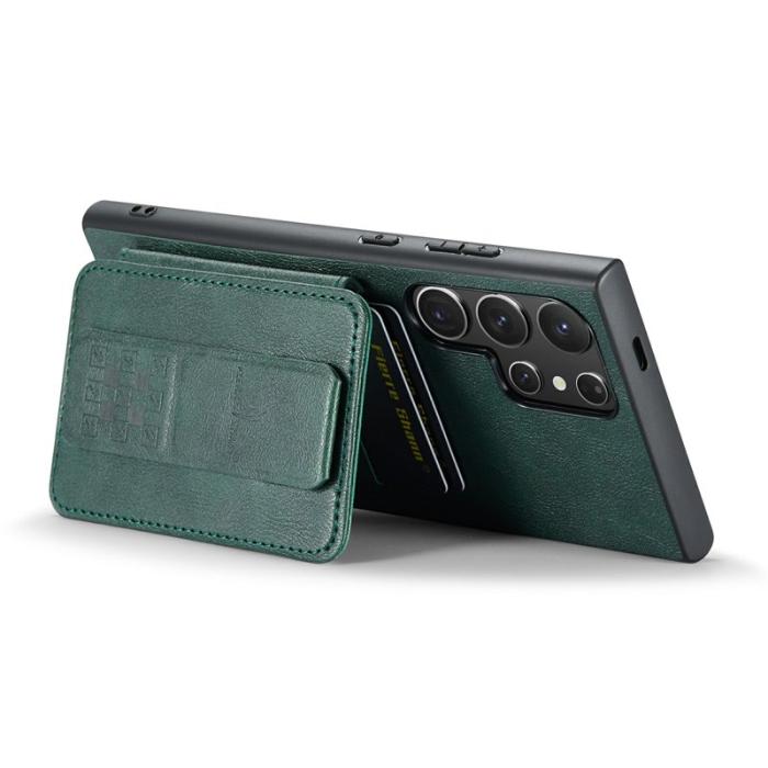FIERRE SHANN - FIERRE SHANN 024 Fodral för Samsung Galaxy S25 Ultra - Äkta läder - Grön