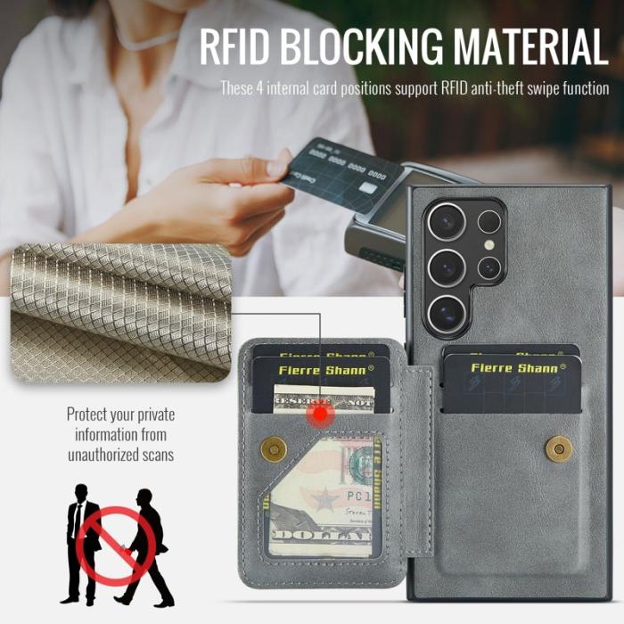 FIERRE SHANN - FIERRE SHANN 024 Fodral för Samsung Galaxy S25 Ultra - Grå