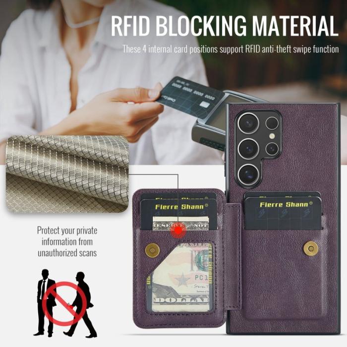 FIERRE SHANN - FIERRE SHANN 024 Fodral för Samsung Galaxy S25 Ultra - Lila