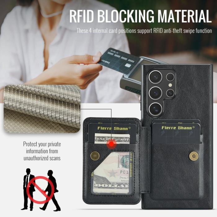 FIERRE SHANN - FIERRE SHANN 024 Fodral för Samsung Galaxy S25 Ultra - Svart