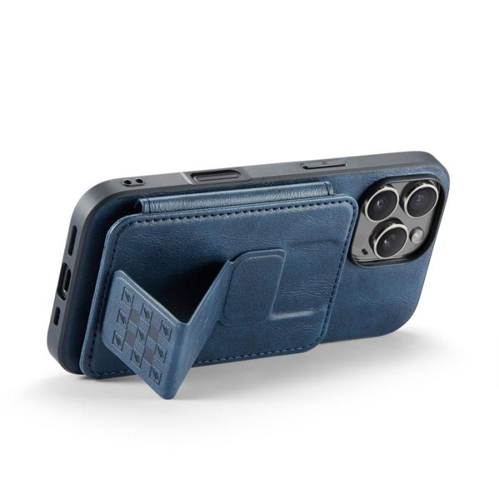 FIERRE SHANN - FIERRE SHANN 024 iPhone 16 Pro Fodral Äkta läder - Blå