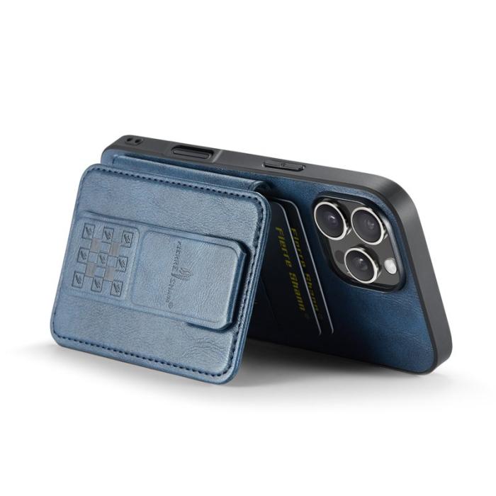FIERRE SHANN - FIERRE SHANN 024 iPhone 16 Pro Fodral Äkta läder - Blå