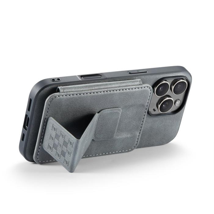 FIERRE SHANN - FIERRE SHANN 024 iPhone 16 Pro Fodral Äkta läder - Grå