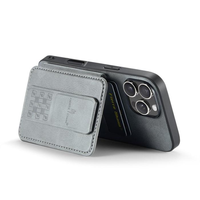 FIERRE SHANN - FIERRE SHANN 024 iPhone 16 Pro Fodral Äkta läder - Grå