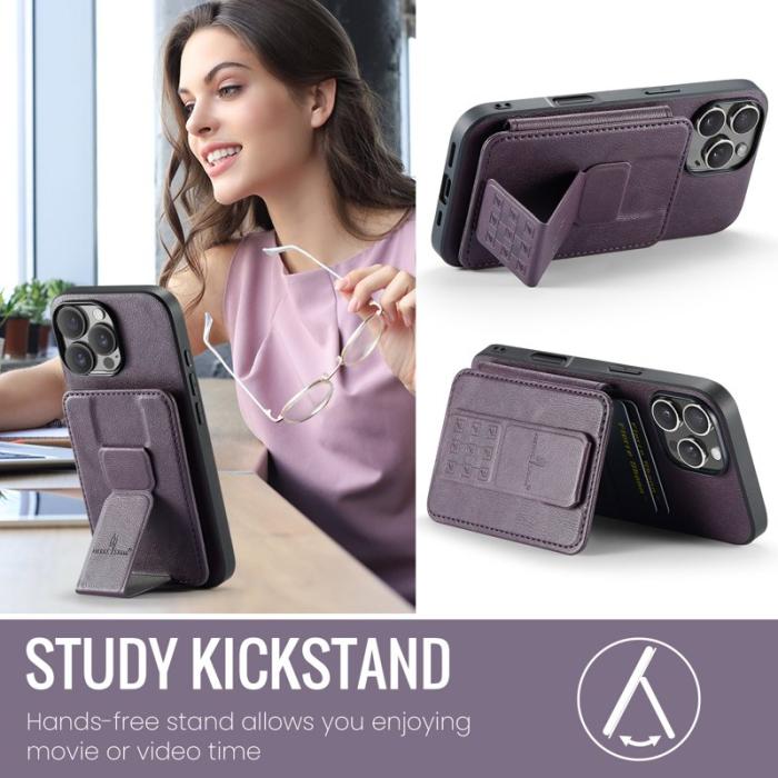 FIERRE SHANN - FIERRE SHANN 024 iPhone 16 Pro Fodral Äkta läder - Lila