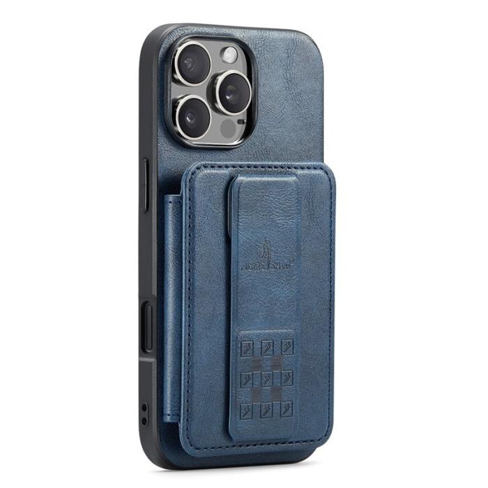 FIERRE SHANN - FIERRE SHANN 024 iPhone 16 Pro Max Fodral Äkta läder - Blå