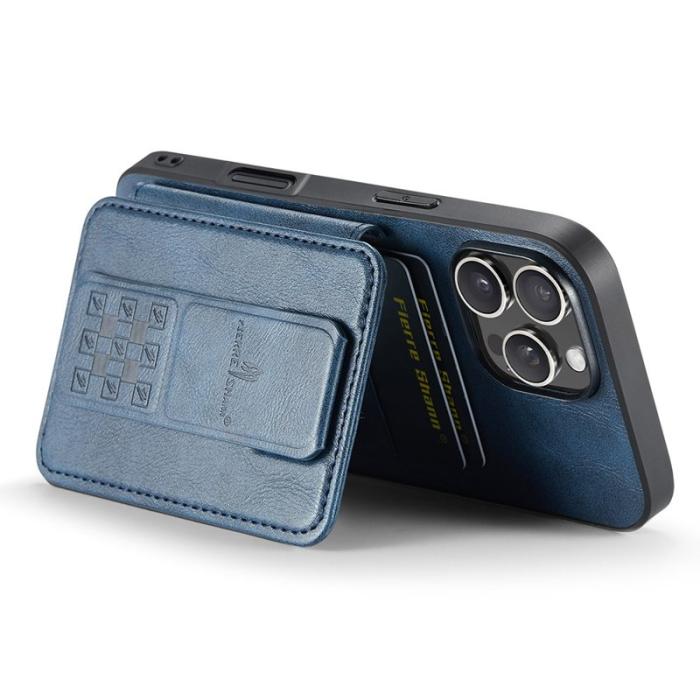 FIERRE SHANN - FIERRE SHANN 024 iPhone 16 Pro Max Fodral Äkta läder - Blå